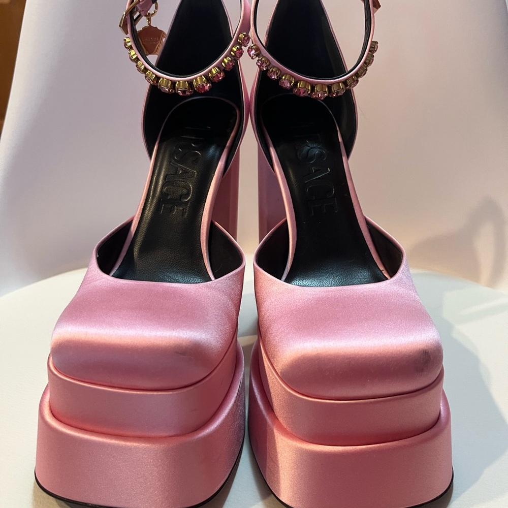 Versace Pink Aevitas Heels